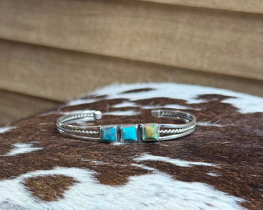 3 Stone Square Cuff *Native