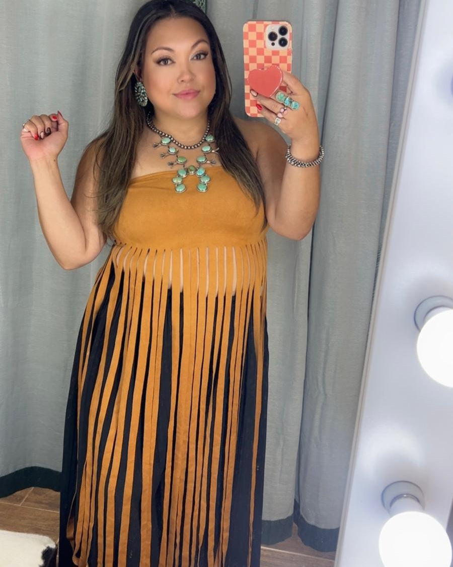 Golden Hour Fringe Tube Top