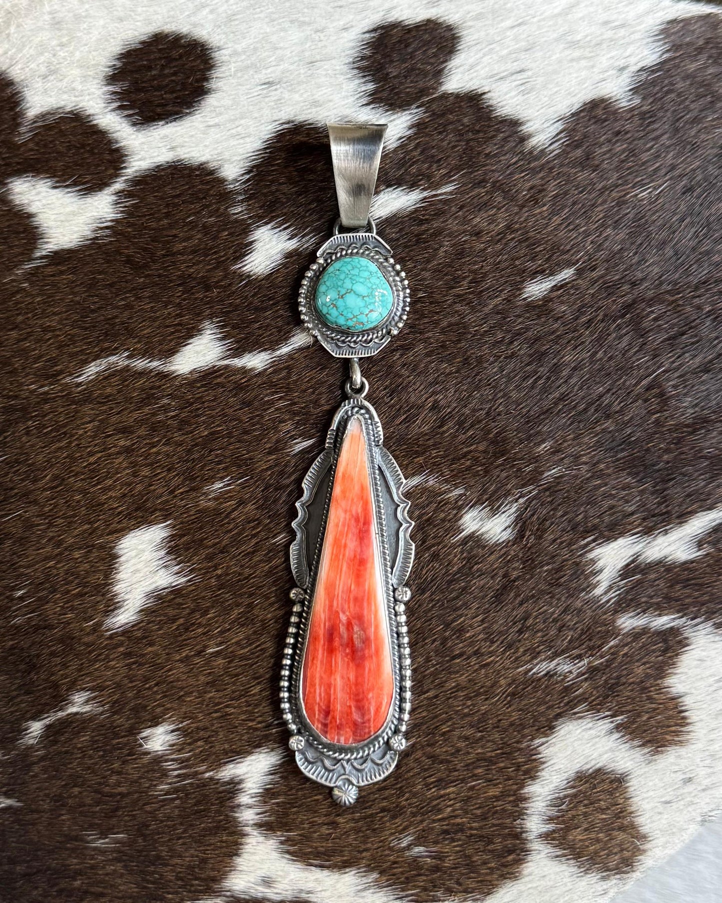Spiny & Turquoise Long Pendant *Native