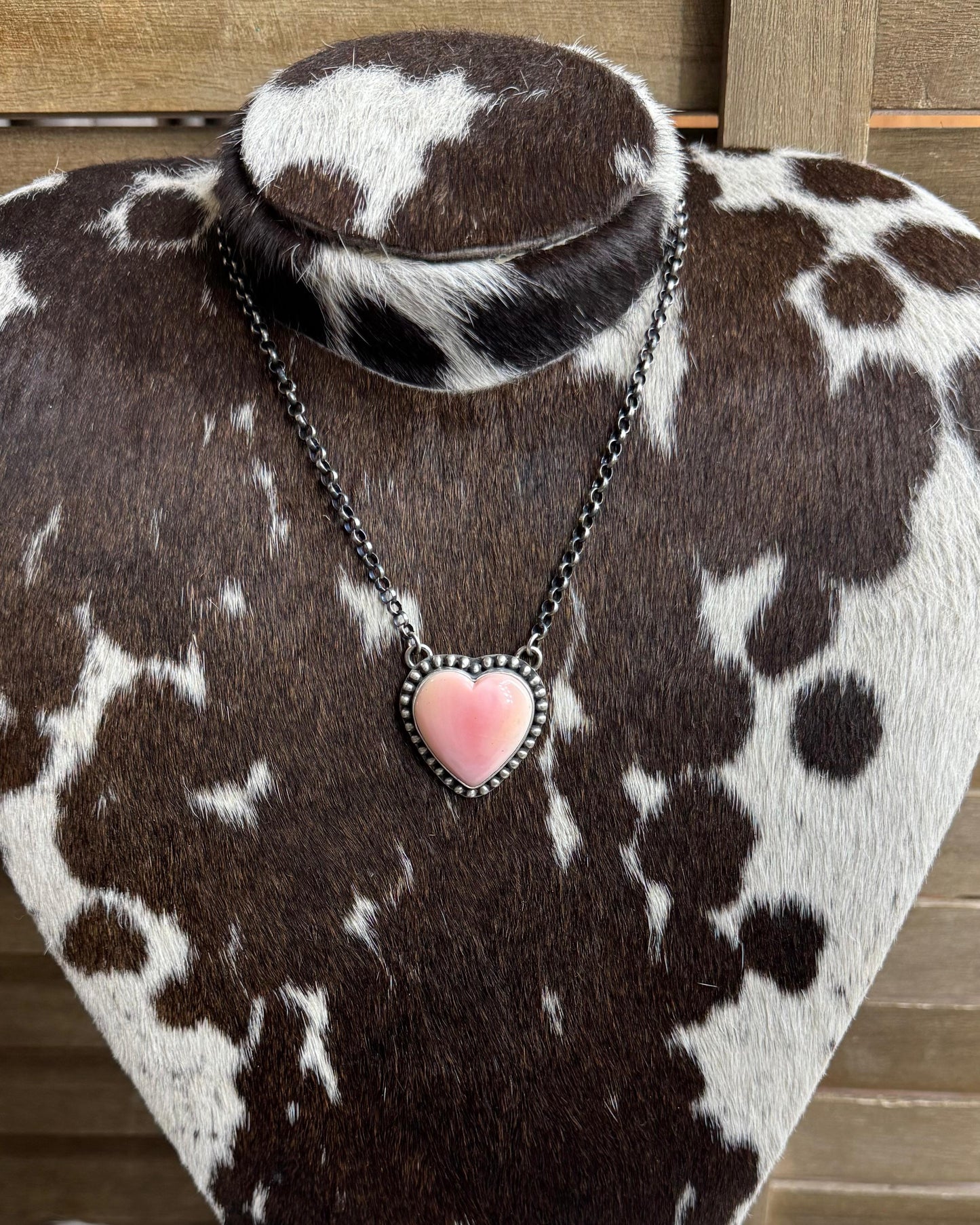 Pink Conch Heart Necklace *Native
