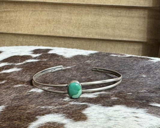 Single Green Stone Cuff