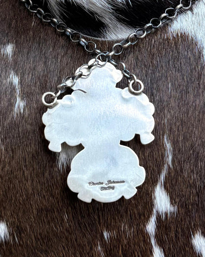 20" Thunderbird White Water Necklace *Native