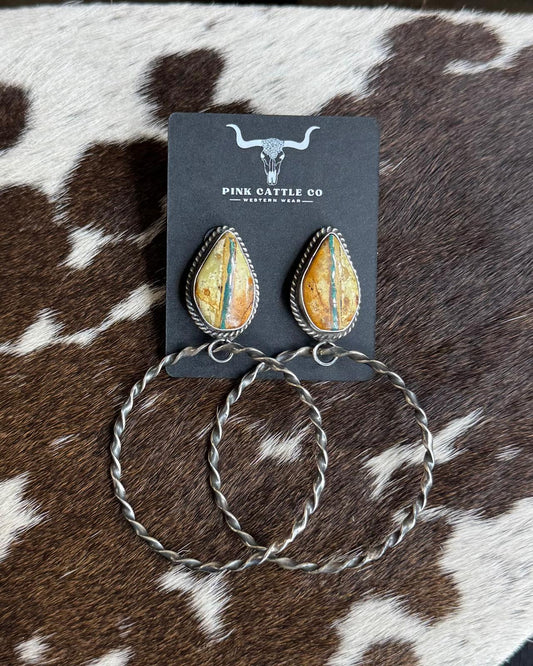 Royston Ribbon Twisted Hoop Earrings *Native