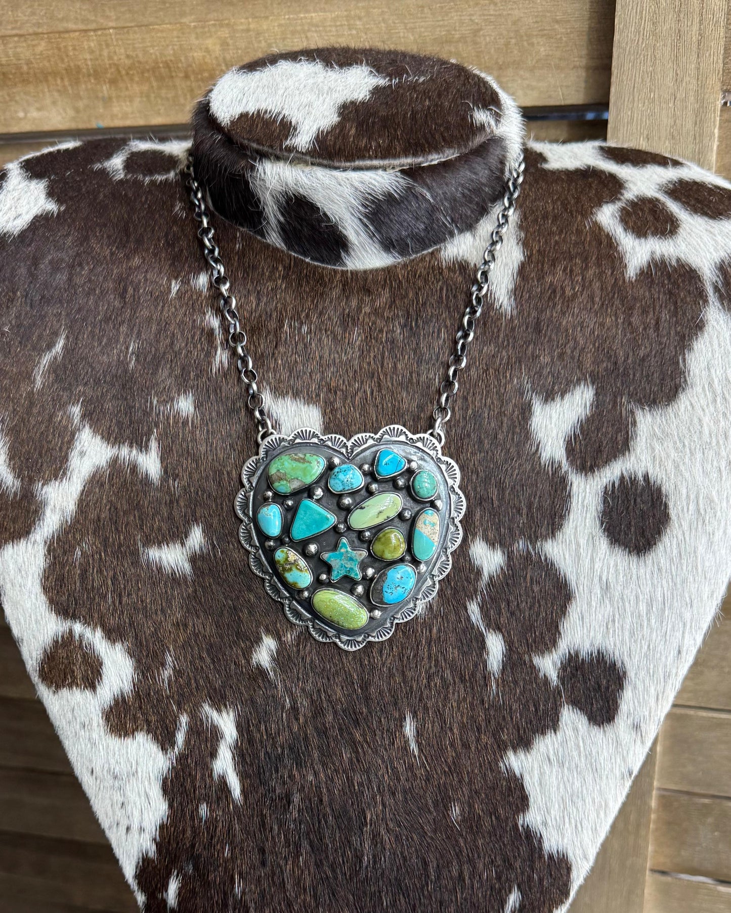 Pebbled Chunky Heart Necklace *Native