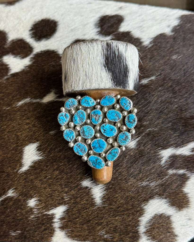 Blue Pebbled Turquoise Adj Ring *Native