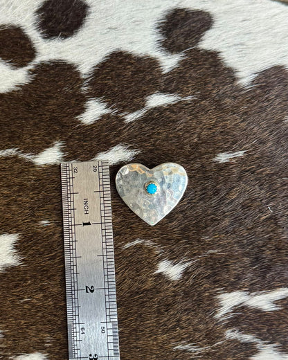 Silver One Stone Heart Pin/Pendant *Native