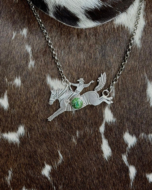 19" Cowboy Green Necklace *Native