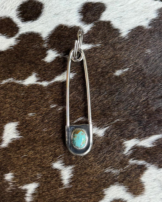 Turquoise Stone Safety Pin *Native
