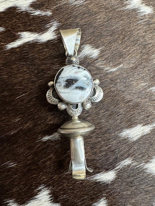 Flower Blossom White Buffalo Pendant