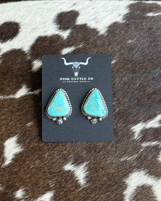 Kingman Turquoise Starburst Stud *Native