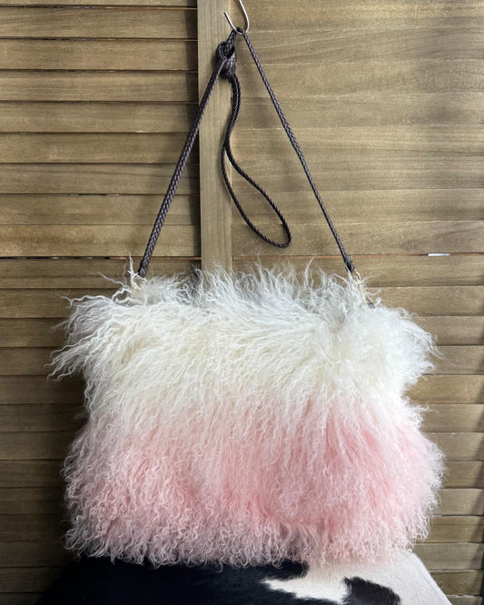 Pink Ombre Fluffy Sheep Purse