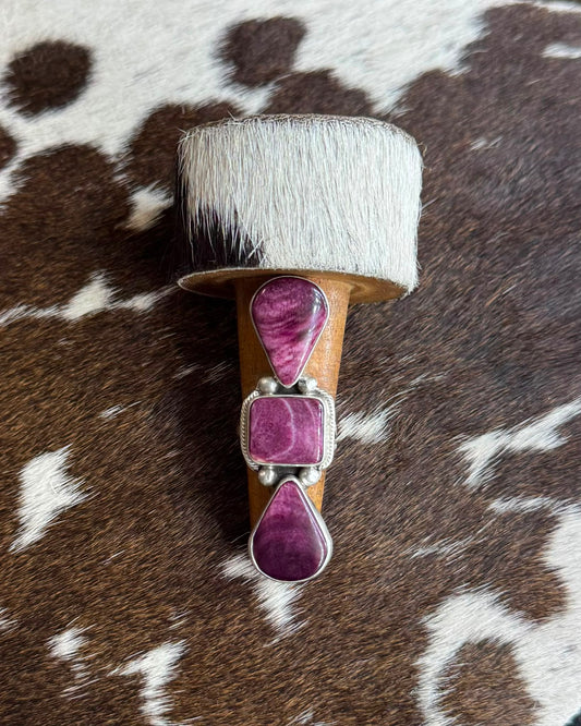 Purple Spiny 3 Stone Ring *Native