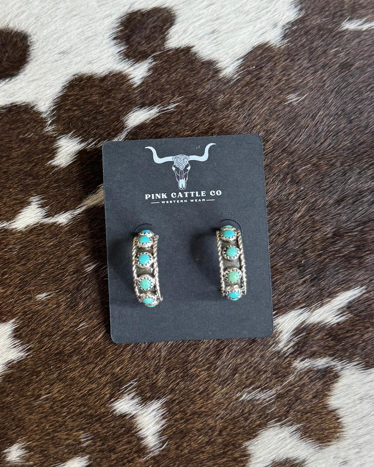 Kingman Small Half Hoops *Native (Stone Varies)