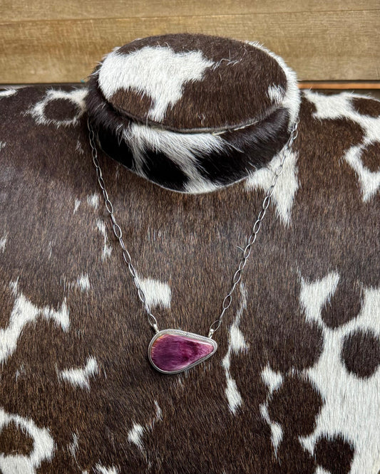 19.5 Purple Spiny Stone Necklace *Native