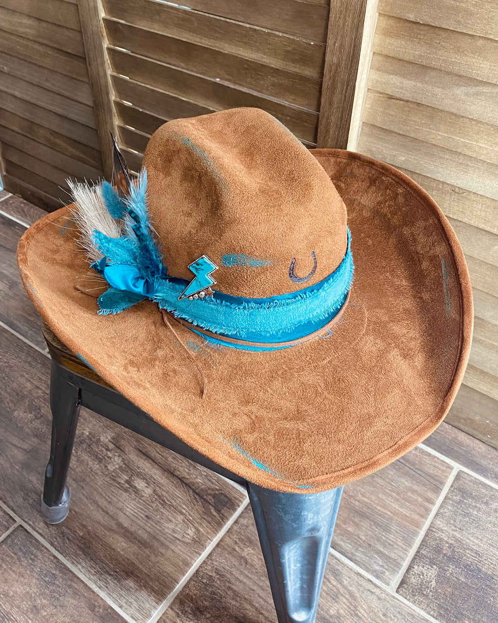 Boho Turquoise Tejana Hat