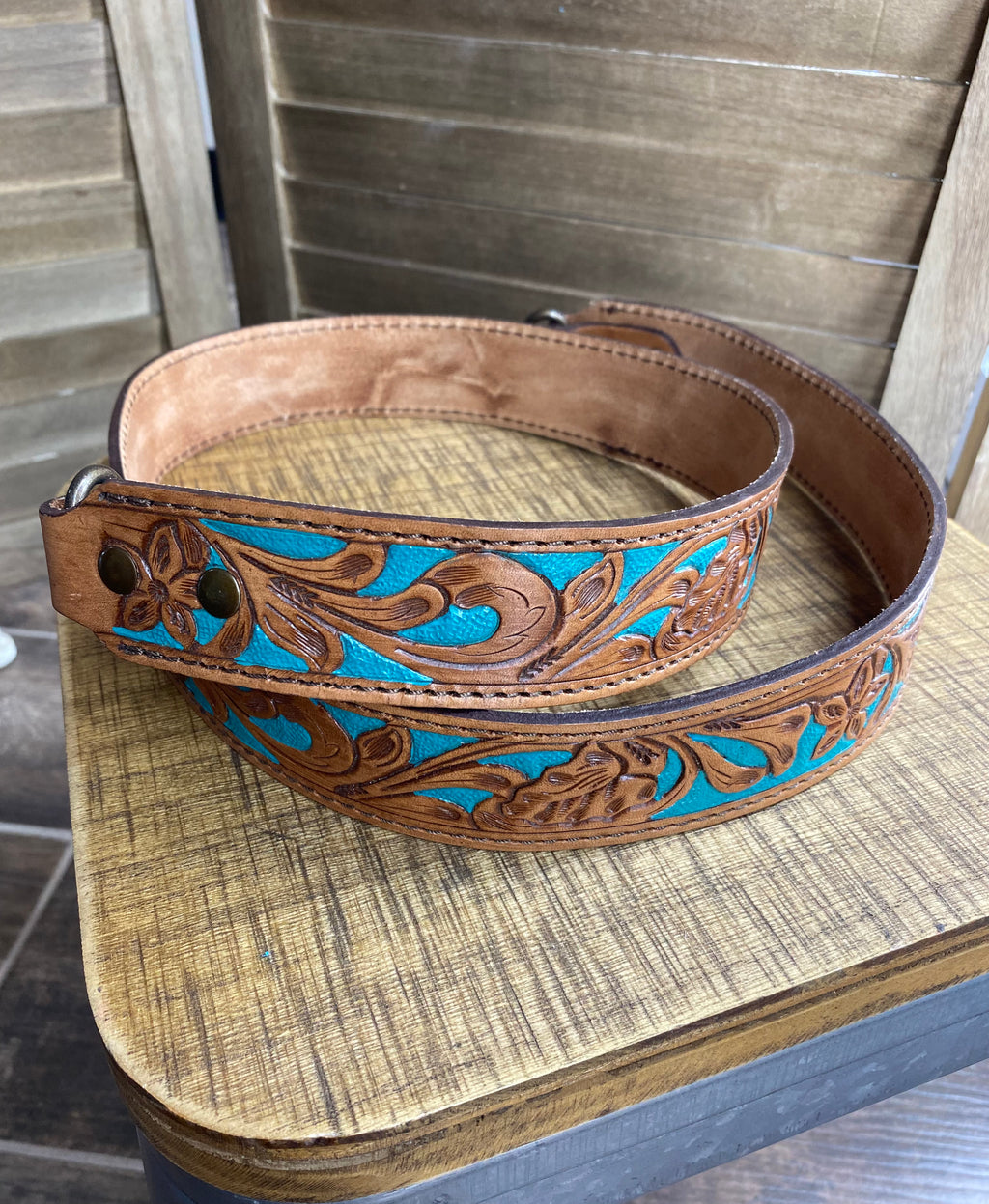 Tooled Turquoise American Darling Bag Strap