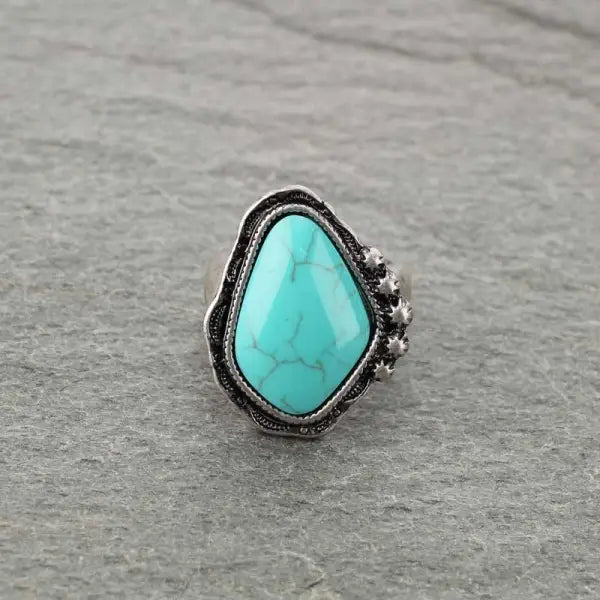 Turquoise Stone Stretch Ring