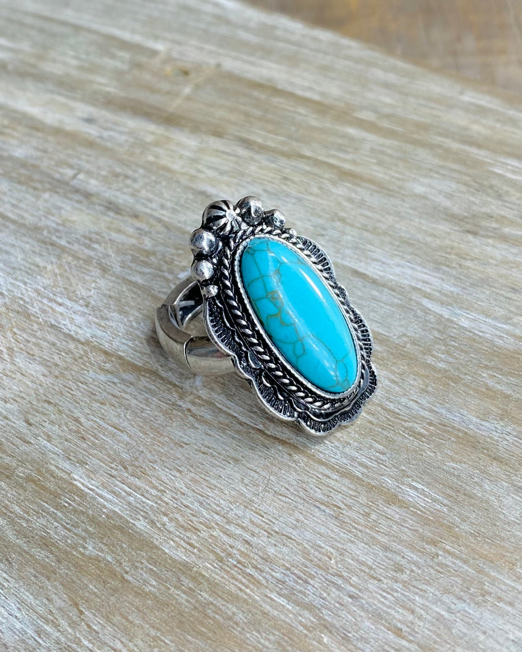 Turquoise Stone Stretch Ring