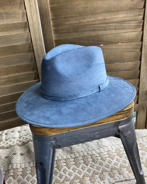 Denim Blue Western Fedora Hat