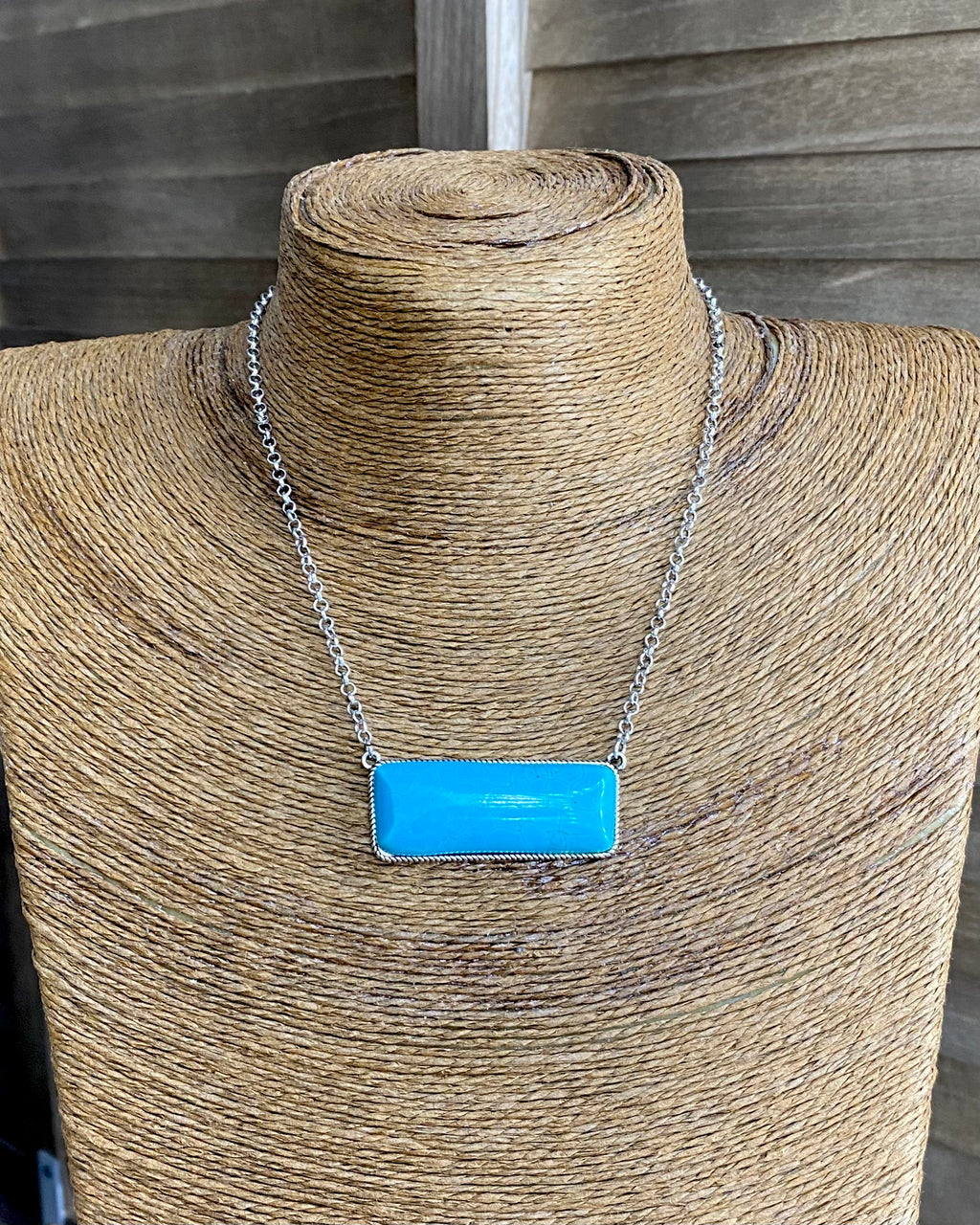 Large Turquoise Bar Necklace