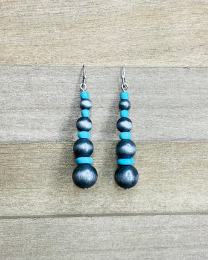 Navajo Style Pearl Dangle Earrings