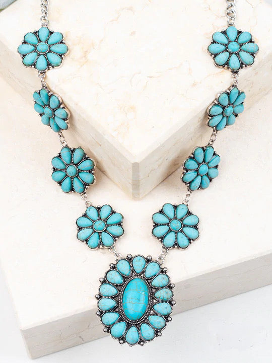 Concho Chunky Turquoise Necklace