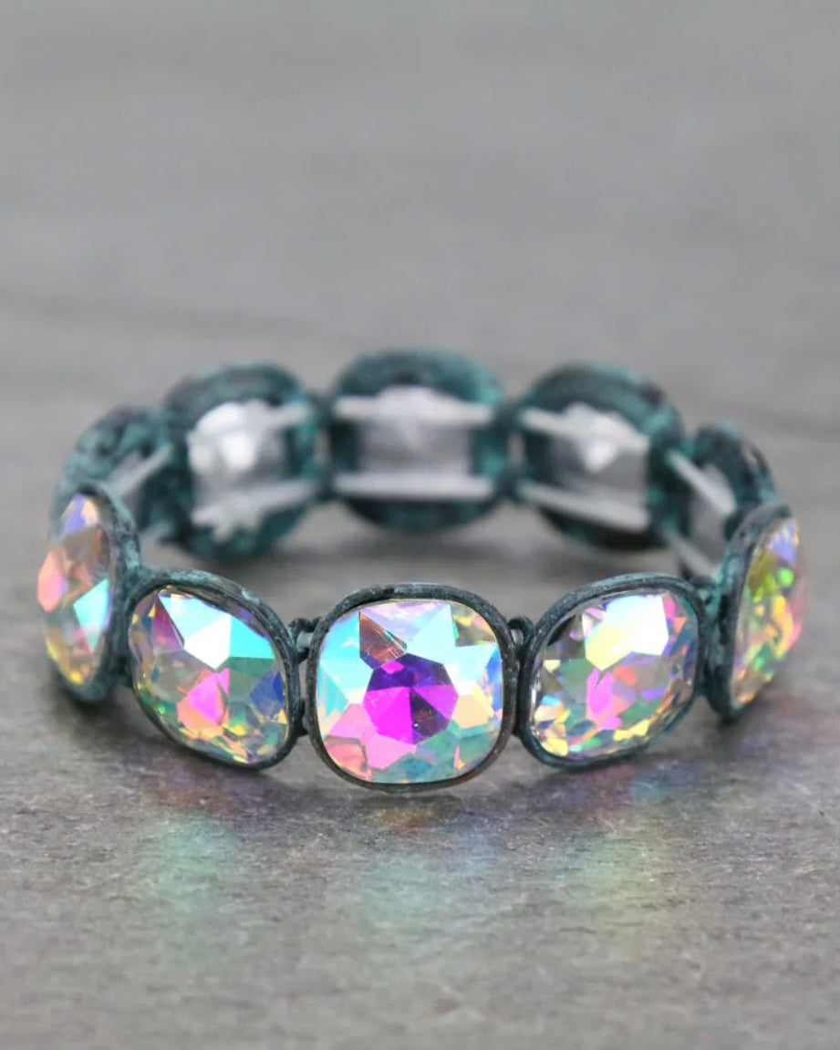 Patina Squared Crystal Bracelet