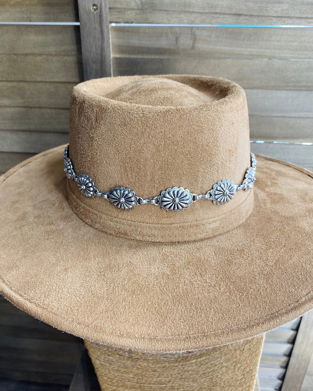 Small Silver Concho Hat Band