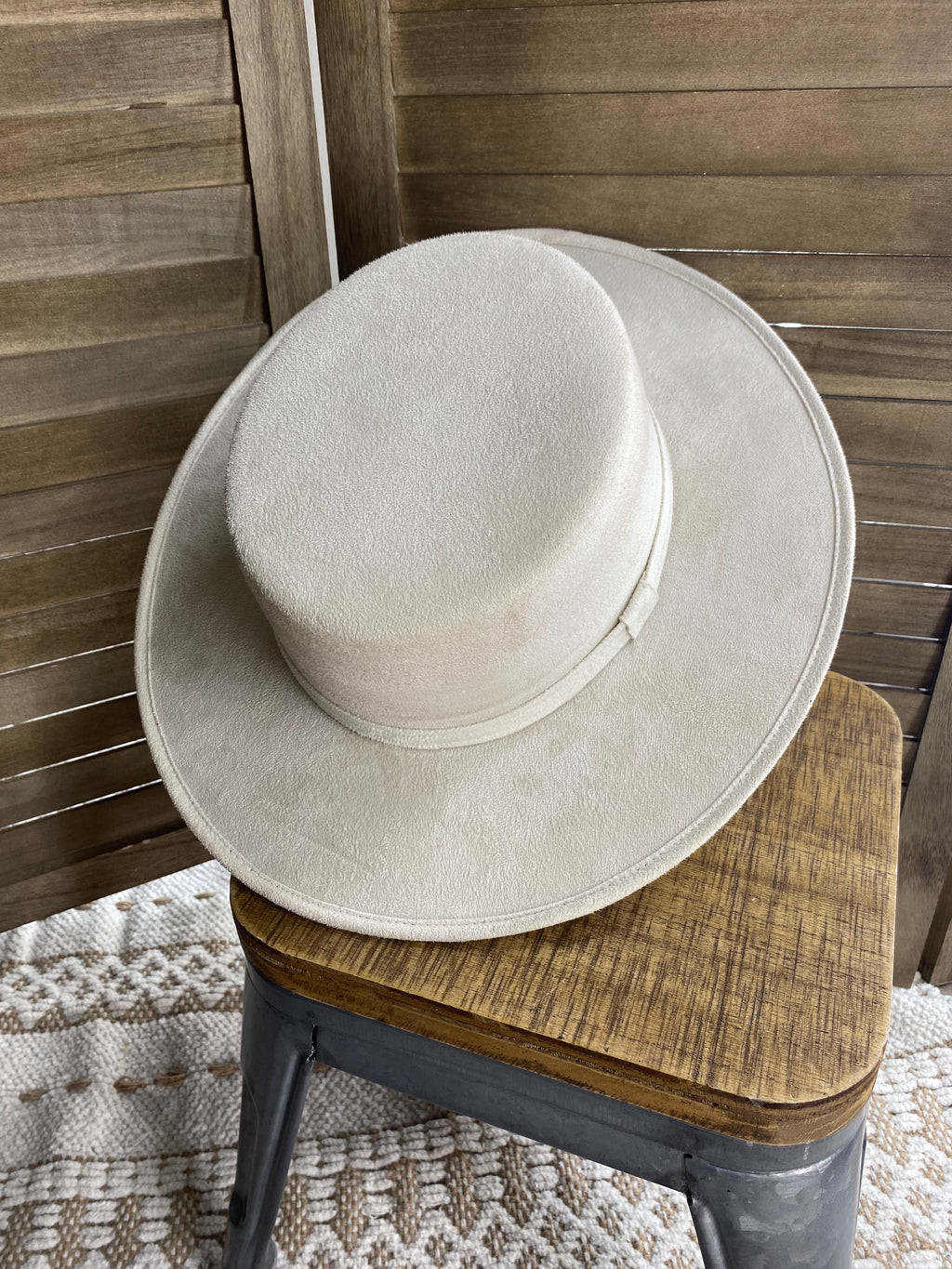 Bone White Flat Top Western Hat