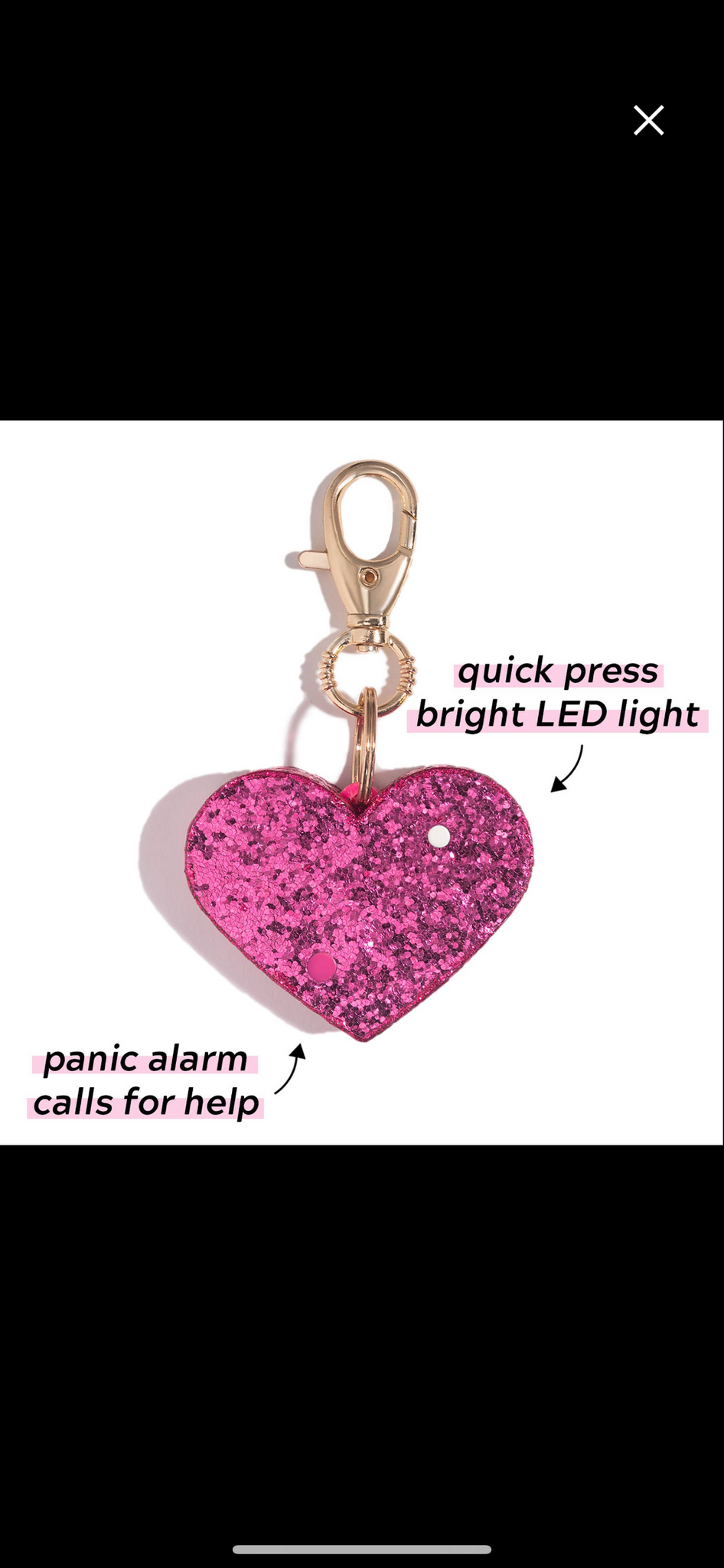 Pink Glitter Heart Alarm