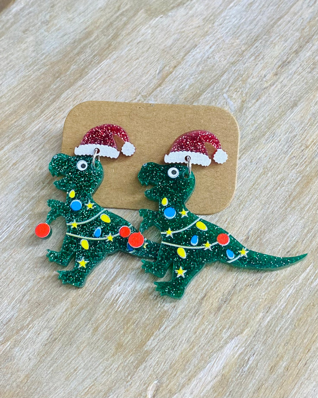 Holiday T-Rex Stud Earrings