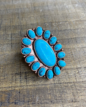 Copper Western Concho Stretch Ring