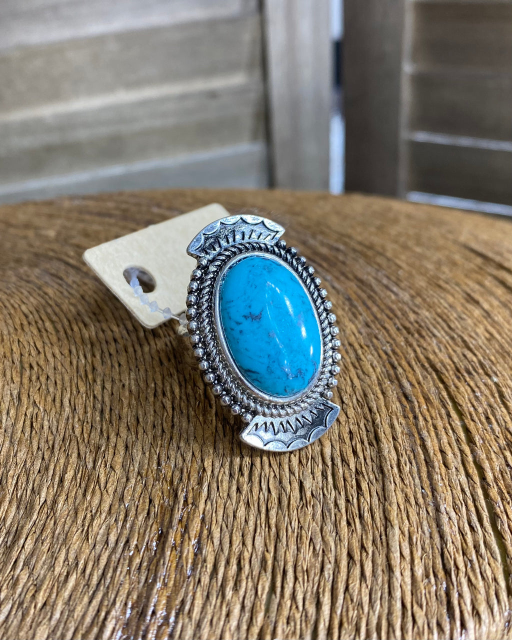 Oval Stone Western Adjustable Ring