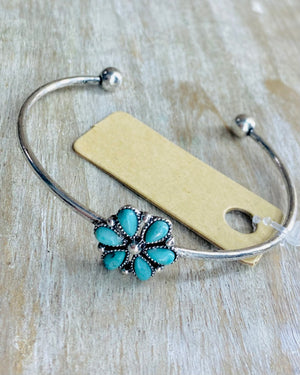 Turquoise Flower Cuff