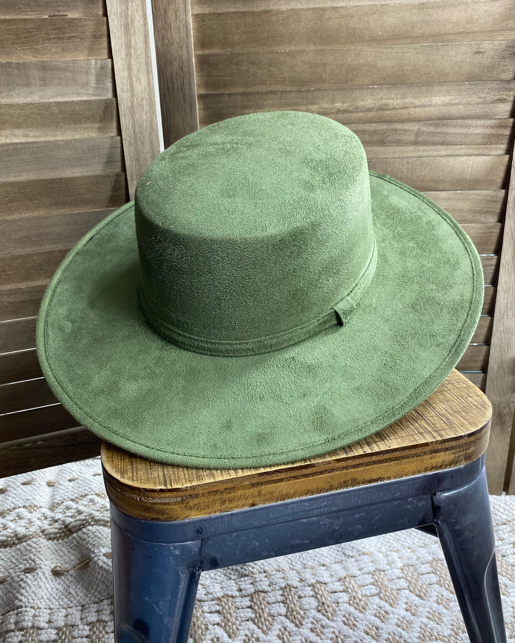 Olive Western Flat Top Hat