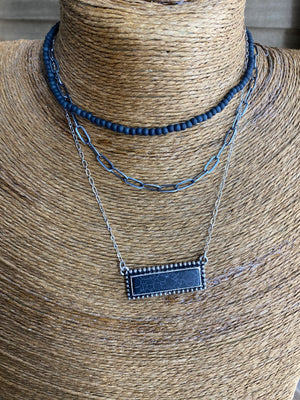 Black Bar Chain Necklace