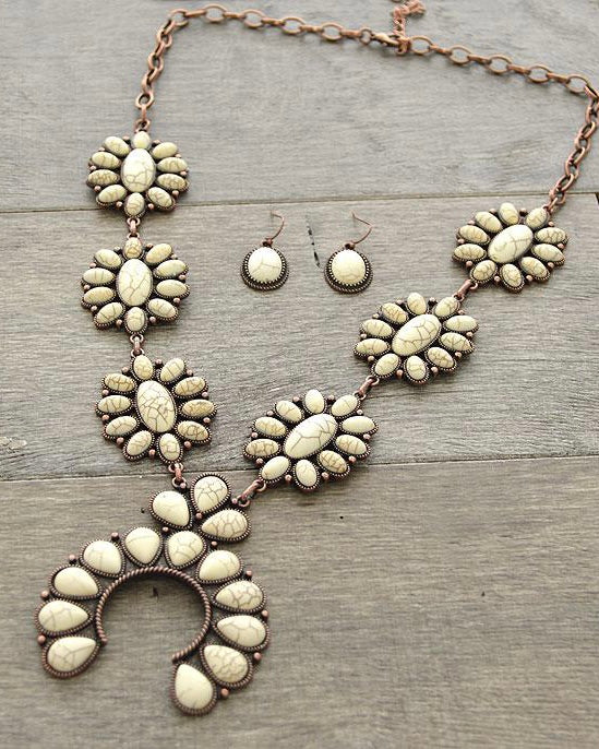 Copper Squash Blossom Necklace