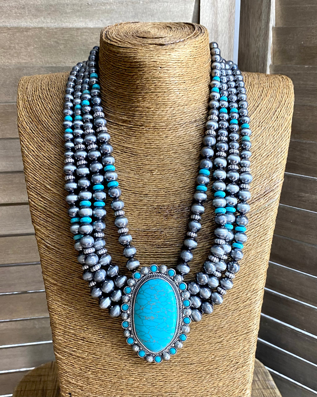 Turquoise Stone Layered Necklace