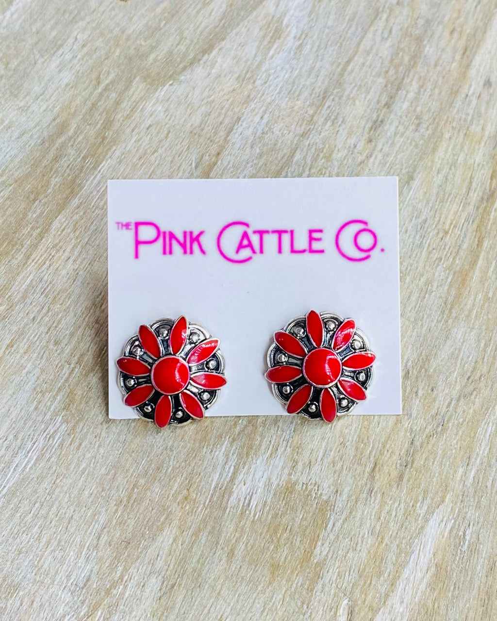 Red Western Flower Stud