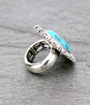 Turquoise Concho Stretch Ring