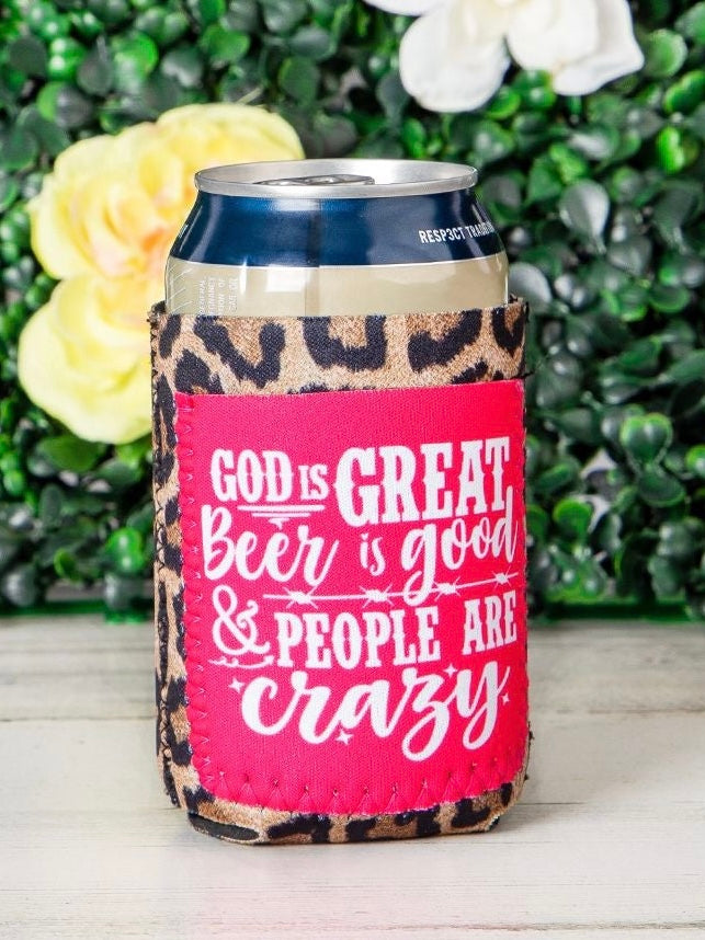 God is Great Beer is Good Koozie