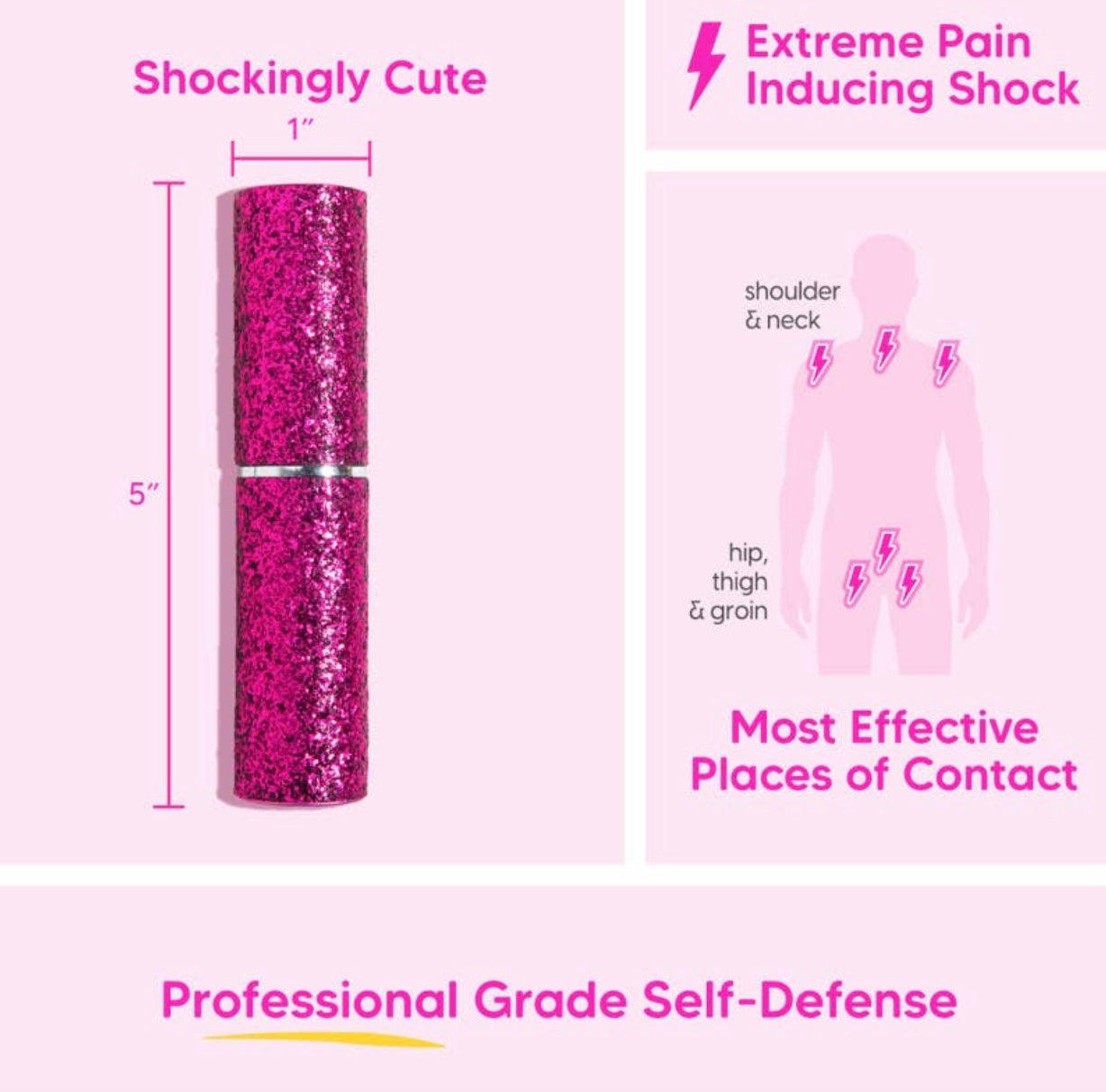 Pink Glitter Stun Gun